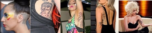 A picture of tattoos of Lady Gaga.